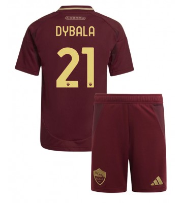 AS Roma Paulo Dybala #21 Primera Equipación Niños 2024-25 Manga Corta (+ Pantalones cortos)